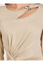 Khaki Maxi Dress with Cutout Detail - 4