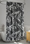 Bathroom Curtain, Black Cassette Patterned Shower Curtain, Bathtub Curtain, with Ring Gift 175X200Cm Bp-59