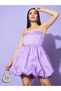 Sweetheart Bandeau Neck Balloon Hem Mini Dress