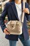 Women's 4-Compartment Adjustable Crossbody Soft Leather Shoulder and Hand Bag (25X21 cm) - 2