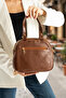 Women's 4-Compartment Adjustable Crossbody Soft Leather Shoulder and Hand Bag (25X21 cm) - 6