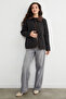 Velvet Detail Polo Collar Quilted Jacket - 3