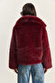Women's Burgundy Collared Lined Premium Fur Mbms037 60501037 - 8