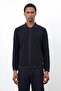 Navy Blue Thin Knitwear Men's Cardigan - 5