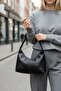 Faux Leather Sports Stitched Medium Size Women's Hand and Shoulder Bag