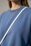 Women's Blue Crew Neck Cotton Long Sleeve Relaxed Fit Sweatshirt - Women's Sweatshirt - 5