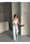 Wide Leg High Waist Stretch Fabric Jeans - 3