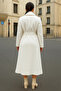 Women's Double-Breasted Casual Trend White Cashmere Coat - 5
