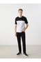 Esvab • Modern & Distinctive Zero Roba Collar Color Block Combed Cotton Men's T-Shirt - 6