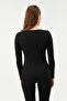 Women's Thermal Single Top, Wide Neckline, Long Sleeve, Thermal Underwear, 47% Polyester, 47% Viscose, 6% Lycra - 2