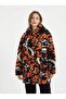 Women's Black Italian Plus Size Embossed O Oversized Long Wool Felt Coat 42 - 50 Size