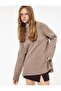 Long Sleeve Mock Neck Slit Detailed Oversized Knitwear Tunic (Aw 25) - 2