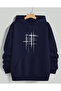 Printed Detail Hooded Sweatshirt
