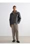 Esvab • Modern & Distinctive Regular Fit Fur Collar Men's Leather Look Coat - 3
