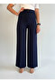 Navy Blue High Waist Wide Leg Palazzo Pants