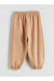 Beige Crew Neck Girls' Sweatshirt and Pants - 7