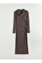 Esvab • Modern & Distinctive Draped Roba Collar Gathered Dress - 6