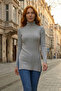 Mjn2016 Women's Turtleneck Fleece-Lined Ribbed Knit Side Slit Long Tunic - 3