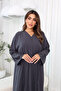 Premium Korean Grey Nida Abaya with Embellished Beads & Thread Work Design with Shaila - 5