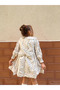 Baby Girl Dress Long Sleeve Leaf Printed Birthday Party Wedding Special Occasion Evening Dress Girl Kids Dress - 5