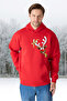 Unisex Women/Men Oversized 100% Cotton'Deer' Printed Red Sweatshirt - 2