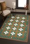 Mosso Blue Purple Tones Ethnic Flowers Pattern Woven Base Vintage Decorative Carpet Mosso1912 - 2
