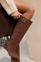 Mella Women's Brown Suede Wedge Heel Boots - 4