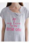 Crew Neck Printed Maternity Nightgown - 3