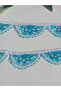 Turquoise Blue Needlepoint Handcrafted Towel Border 2 Pieces - 2