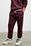 Marshall Men's Cotton Fleece Lined Embroidered Relaxed Dark Burgundy Tracksuit Set - 6