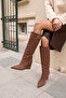 Mella Women's Brown Suede Wedge Heel Boots - 7