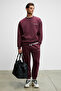 Marshall Men's Cotton Fleece Lined Embroidered Relaxed Dark Burgundy Tracksuit Set - 3