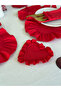 Lovely Linen Heart Ruffled Coaster Red