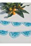 Turquoise Blue Needlepoint Handcrafted Towel Border 2 Pieces