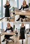 Mjn1009 Women's Square Neck Long Sleeve Ribbed Knit Midi Dress – with Belt Gift - 4