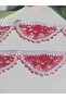 Pomegranate Red Needlepoint Handcrafted Towel Edge 2 Pieces - 3