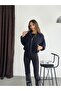 Polo Collar Zipper Closure Pocket Skirt Sleeves with Elastic Hem Imported Cashmere Lined Mini Crisp Bomber Jacket - 8