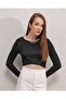 0444 Crop Chain Blouse - D. Black