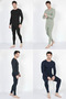 |   Men's Combed Cotton Thermal Underwear Set of 4 (Black Anthracite Navy Blue Nano Green) - 2