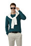 Men's Green Comfortable Fit Striped Textured Knit Sweater – Stylish & Modern Design 2605432 - 2