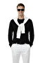 Men's Black Comfortable Fit Striped Textured Knit Sweater – Stylish & Modern Design 2605432 - 2