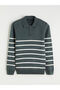 Esvab • Modern & Distinctive Devrik Roba Collar Striped Men's Knitwear Sweater - 6