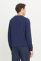 Men's Navy Blue Standard Fit Regular Cut Crew Neck Jacquard Knitwear Sweater - 5