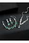 Embellished Rhinestone Necklace, Earrings and Bracelet Set - 6