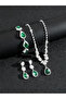 Embellished Rhinestone Necklace, Earrings and Bracelet Set - 2