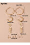 Set of 6 - Golden Hoop Earring - 5