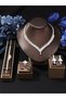 Embellished Necklace, Bracelet, Ring and Earrings Jewelry Set - 3