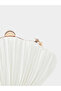 White Pleated Clutch Bag with Chain Strap - 3