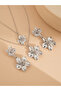 Flower Pendant Necklace and Earrings Jewelry Set - 4