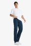 V0796Aznm34 Blue Diago Comfort Fit High Waist Wide Leg Straight Leg Jean Pants - 3